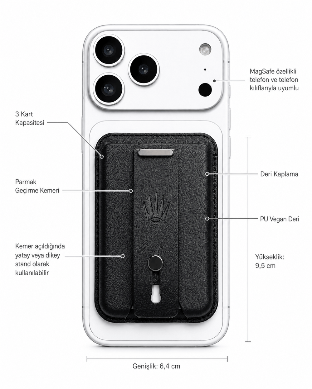 Foldy Standlı Lacivert Magnetik Yapıştırmalı Mıknatıslı Kartlık