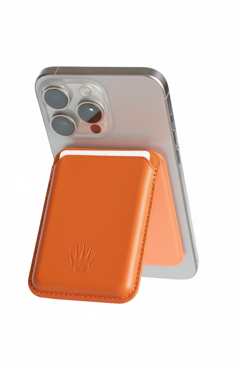 Kickstand Standlı Turuncu Magnetik Yapıştırmalı Mıknatıslı Kartlık