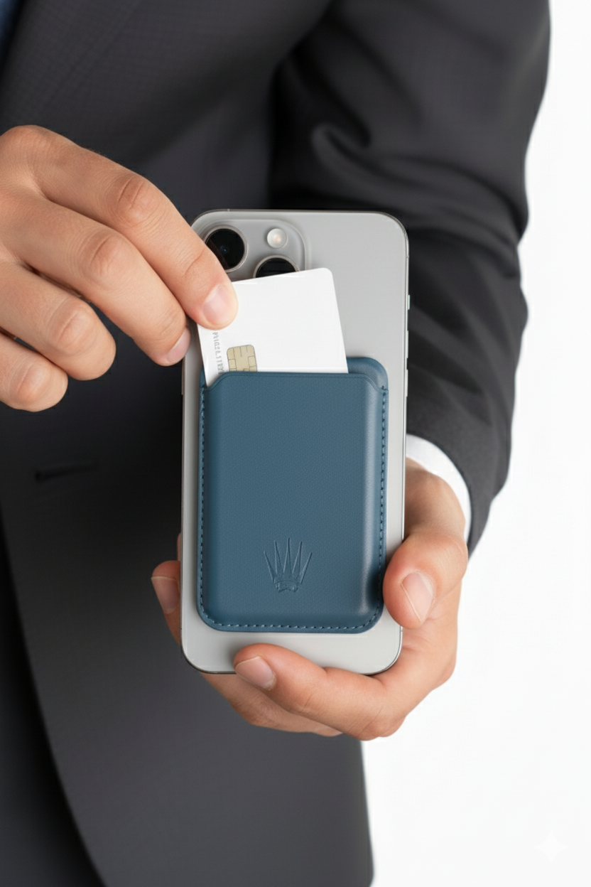 Kickstand Standlı Koyu Mavi Magnetik Yapıştırmalı Mıknatıslı Kartlık