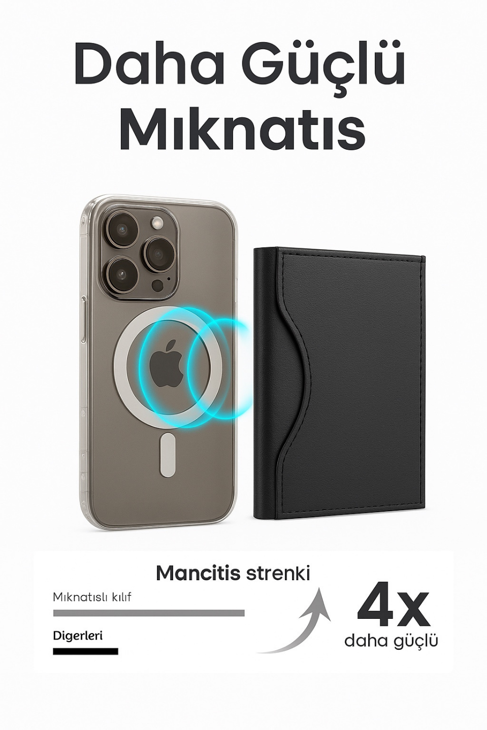 Storm Gri Magnetik Yapıştırmalı 5 Hazneli Mıknatıslı Kartlık