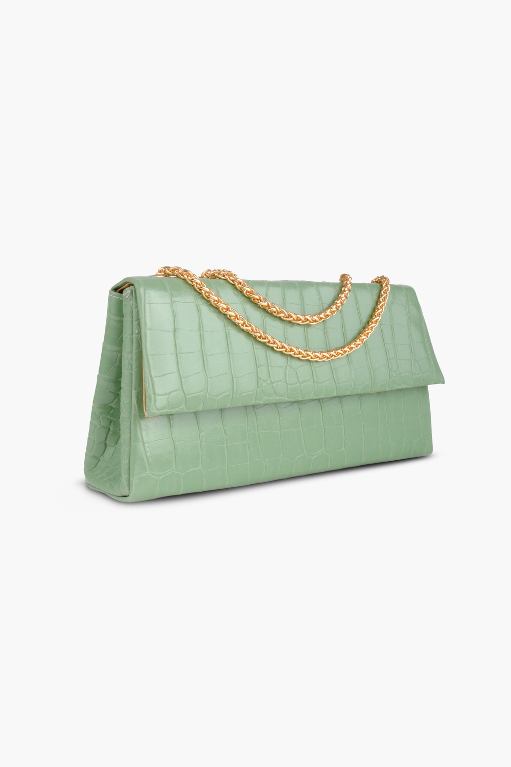 Mint Yeşili Desenli Çapraz Askılı Ve Omuz Çantası Lotus