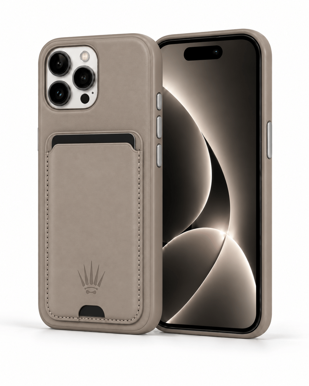Standlı iPhone 11 Krem Deri Telefon Kılıfı