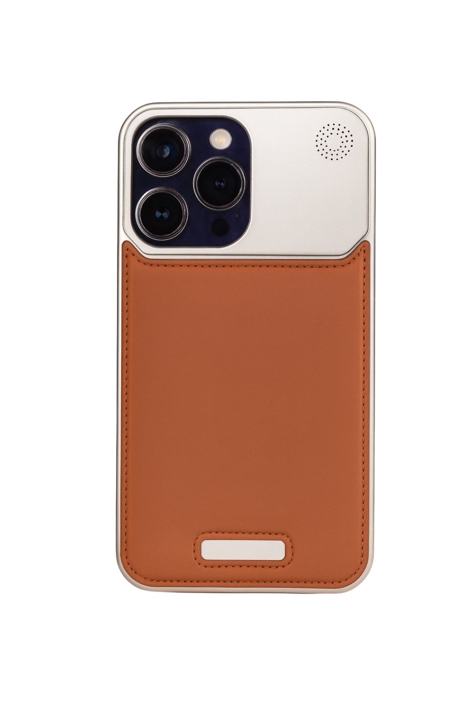 Therock 15 Pro Manyetik Özellikli Alüminyum Alaşımlı Hakiki Deri,Kokulu Metal Kızaklı Telefon Kılıfı