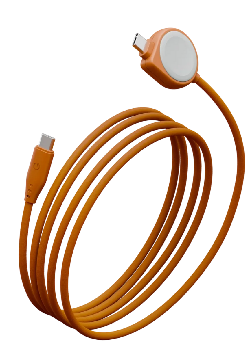 Watch 2in1 1.5M 60W Type-C to Type-C ve Watch PD Hızlı Şarj Kablo - Turuncu