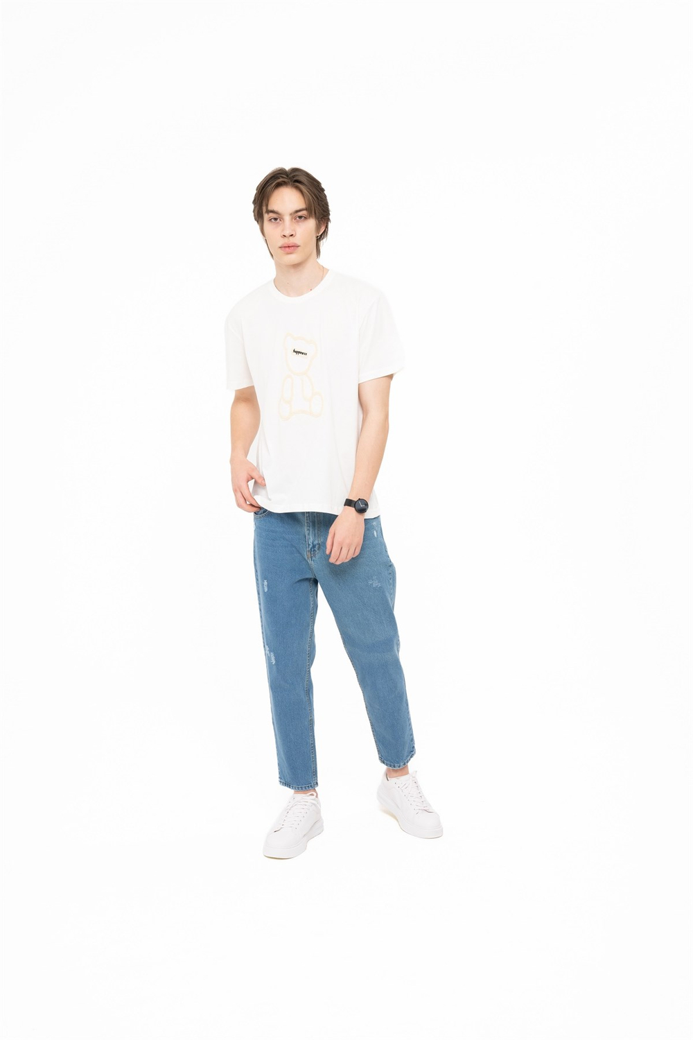 HAPPINESS T-SHIRT BEYAZ