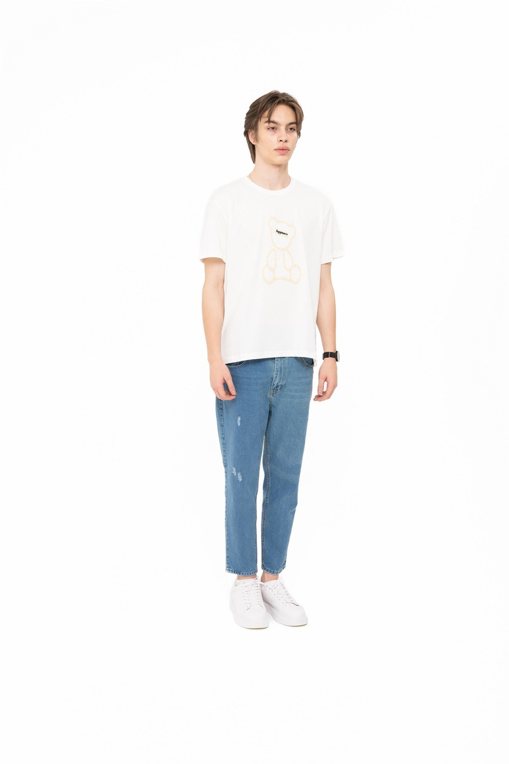 HAPPINESS T-SHIRT BEYAZ