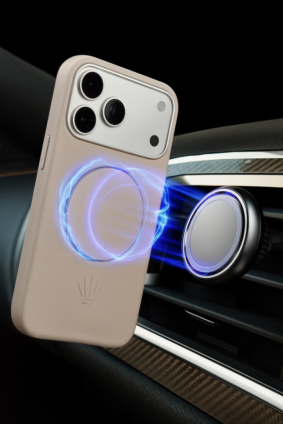 Bexocase Iphone 17 Pro Gri Manyetik Özellikli Deri Kılıf 