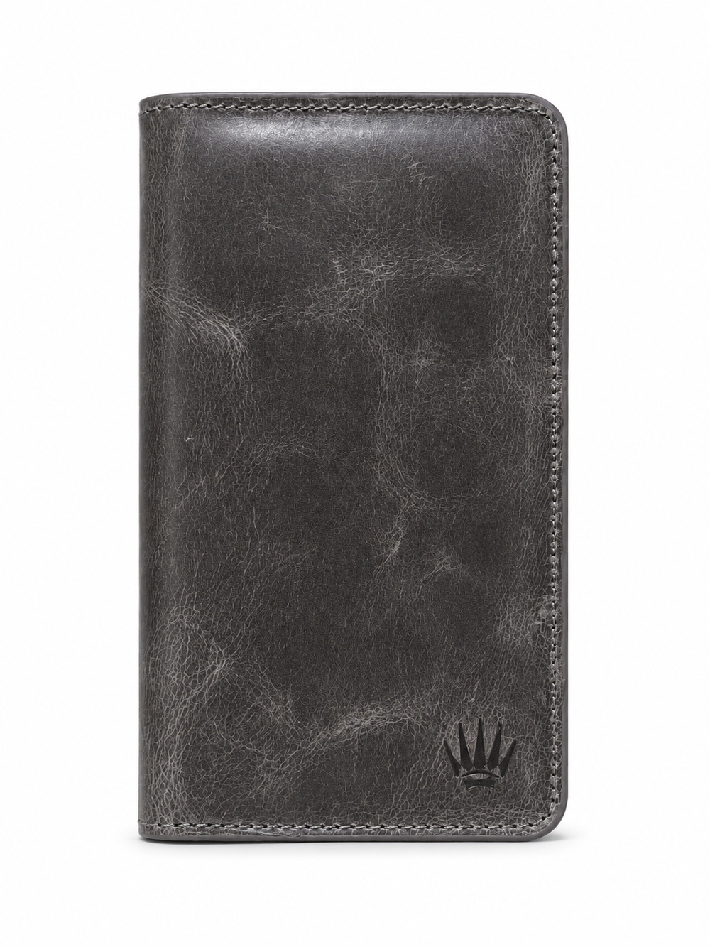 Hakiki Deri Cüzdan Crazy Gri Çift Bölme Telefon Cüzdanı 7 Kart Bölmesi  Portföy Çanta Elegant