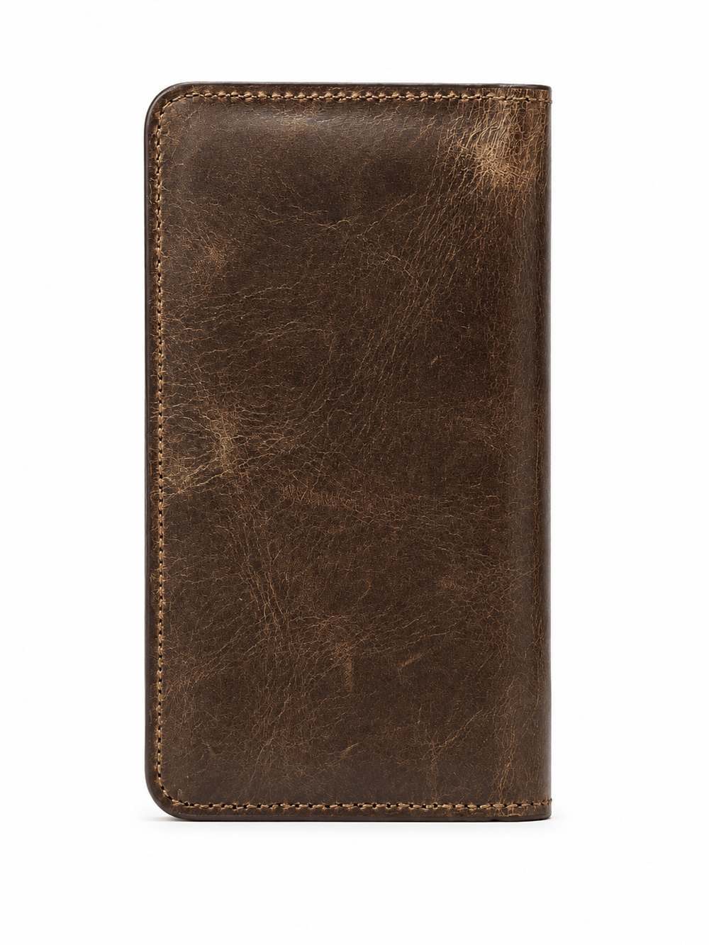 Hakiki Deri Cüzdan Crazy Kahverengi Çift Bölme Telefon Cüzdanı 7 Kart Bölmesi Portföy Elegant