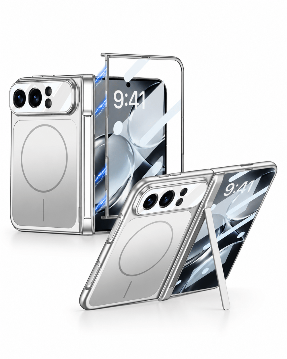 Maxron Iphone Duo Gri Standlı Manyetik Özellikli Kılıf 