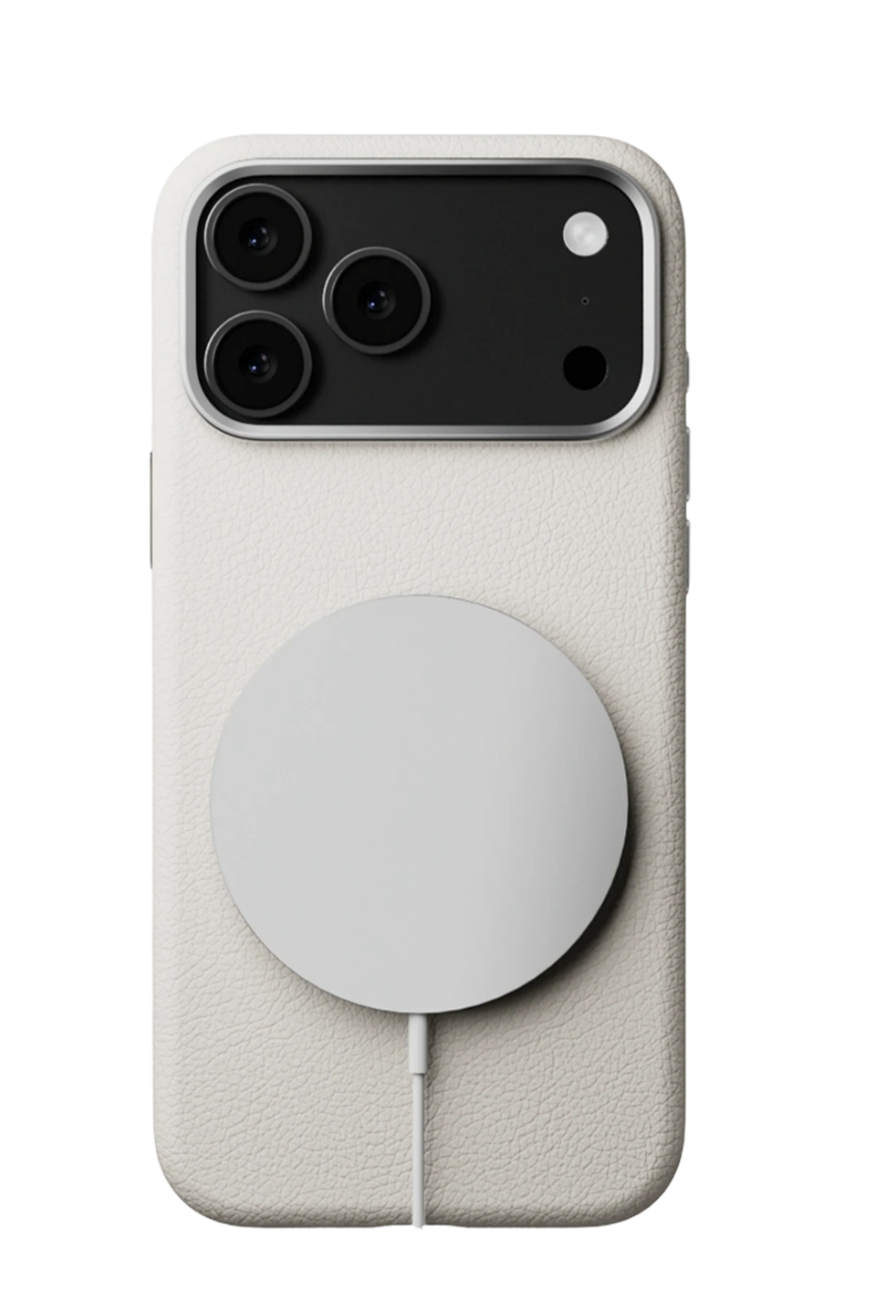 MonoCase Iphone 17 Pro Beyaz Manyetik Özellikli Deri Kılıf 