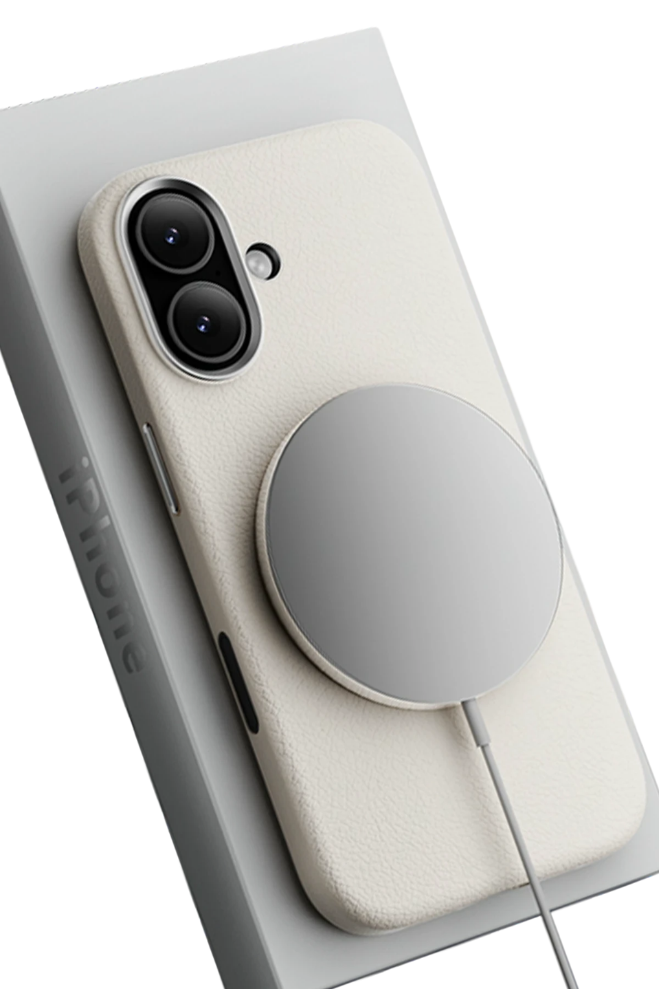 MonoCase Iphone 17 Beyaz Manyetik Özellikli Deri Kılıf 