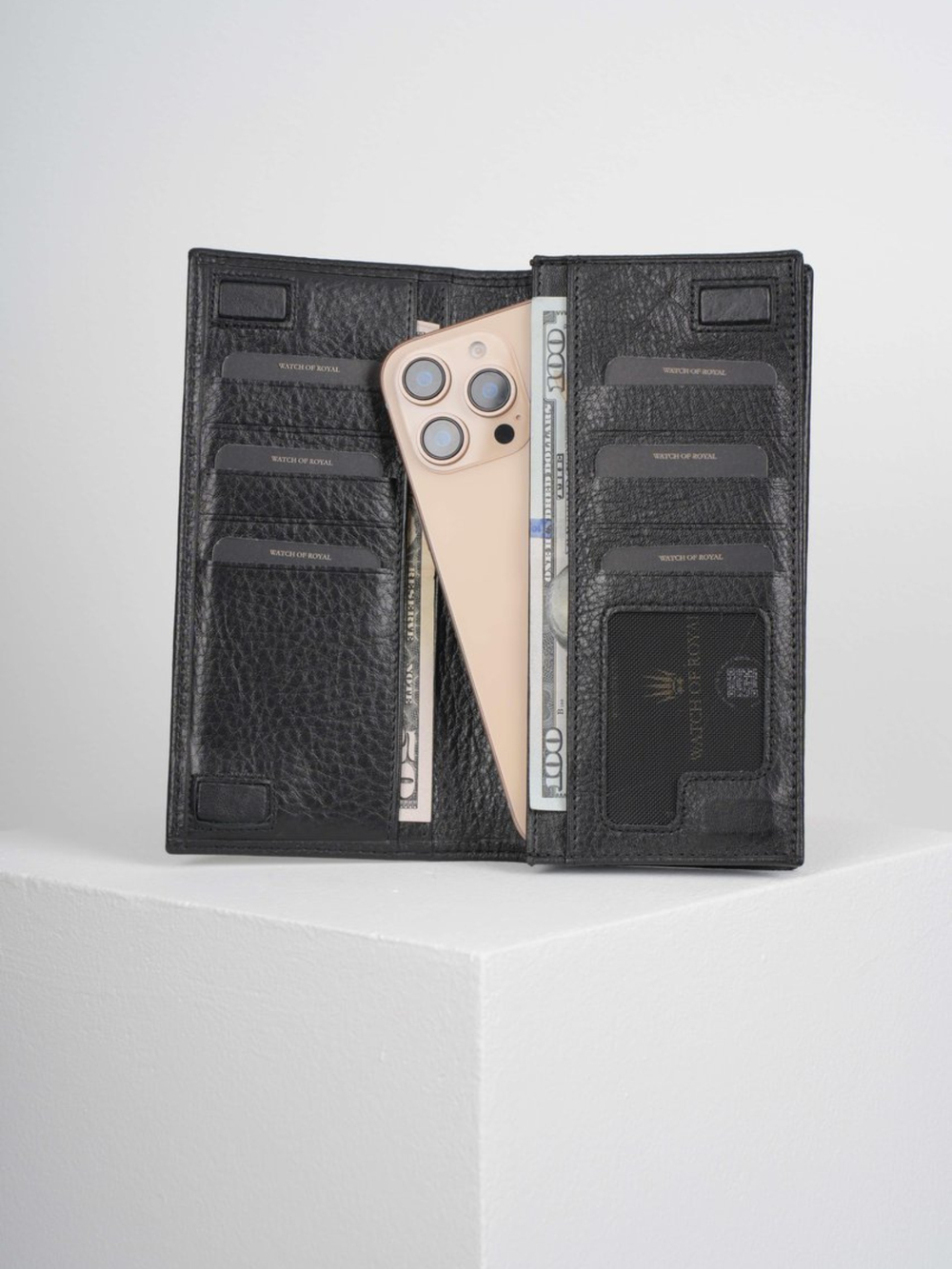 PARIS SİYAH HAKİKİ DERİ TELEFON CÜZDANI