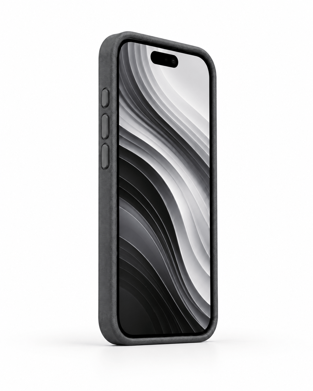 Woven Iphone 17 Pro Gri Manyetik Özellikli Deri Kılıf 