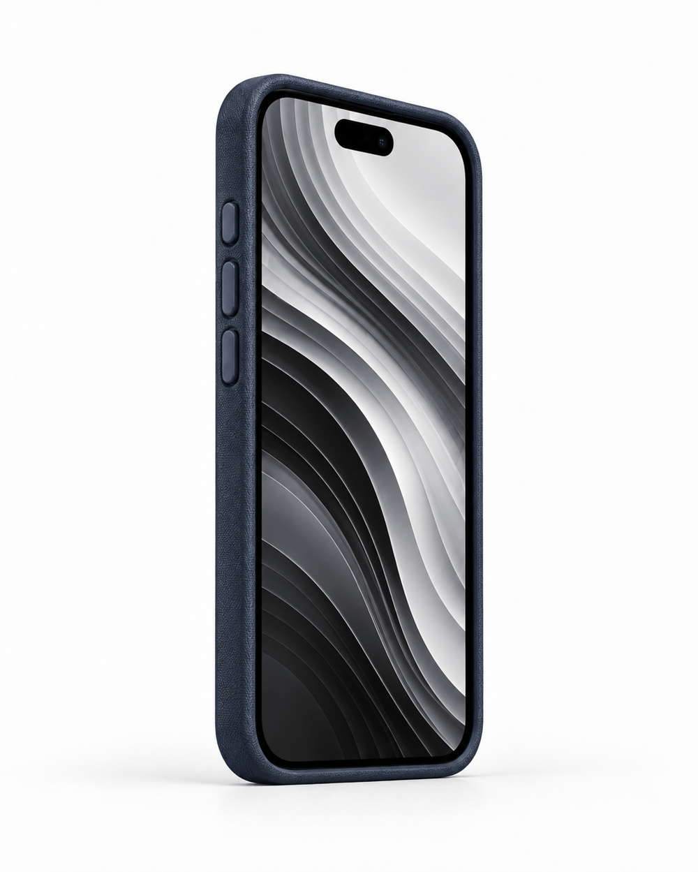 Woven Iphone 17 Pro Lacivert Manyetik Özellikli Deri Kılıf 