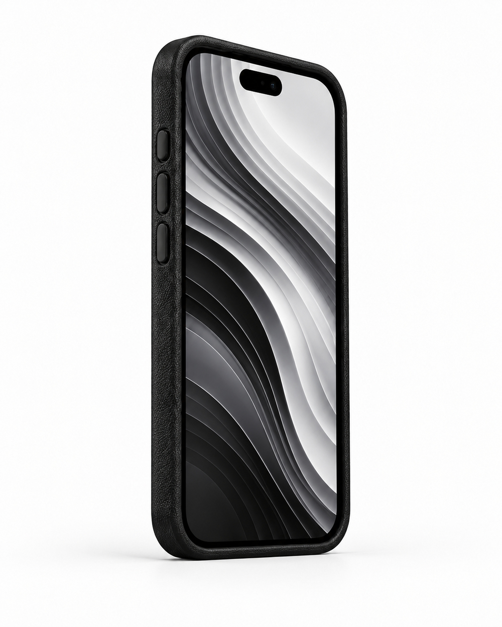 Woven Iphone 17 Pro Siyah Manyetik Özellikli Deri Kılıf 