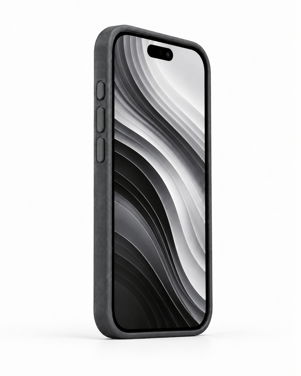Woven Iphone 17 Pro Max Gri Manyetik Özellikli Deri Kılıf 