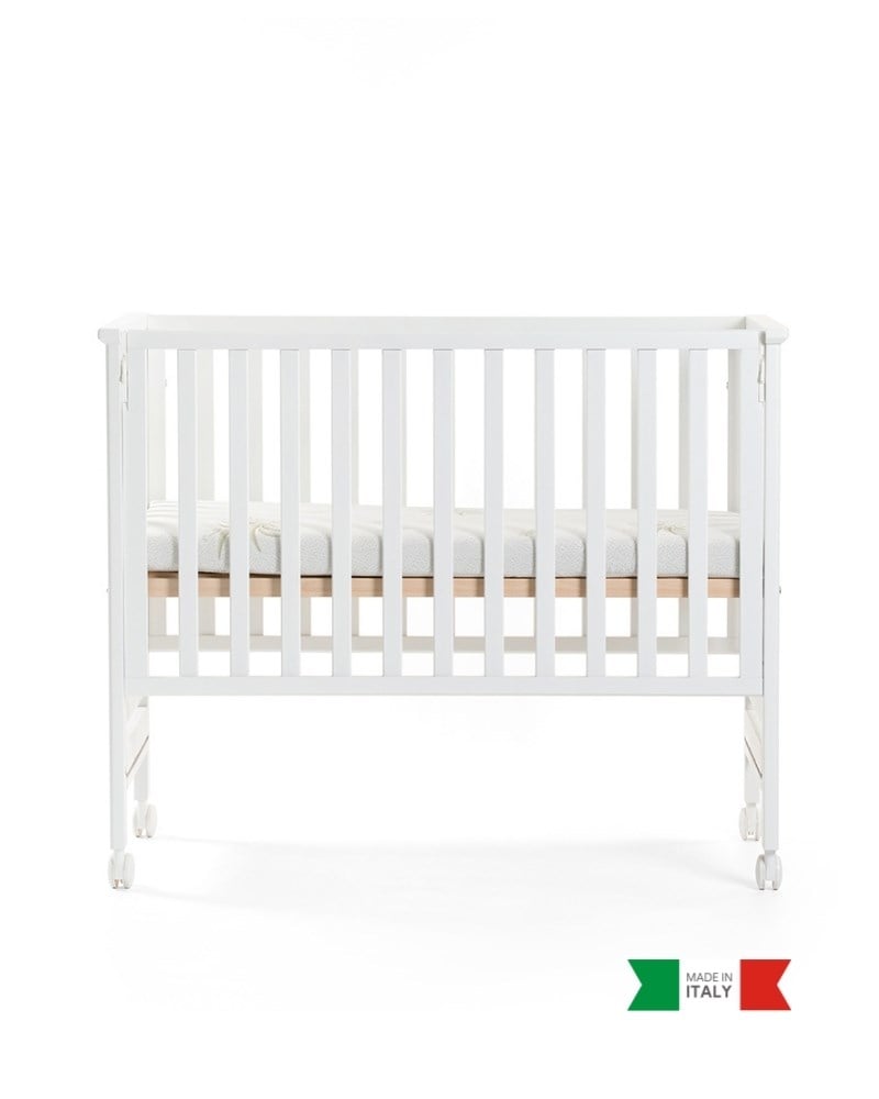 Ahşap Anne Yanı Bebek Beşiği İç Yataklı Contact Beyaz 62.5 x 117 cm