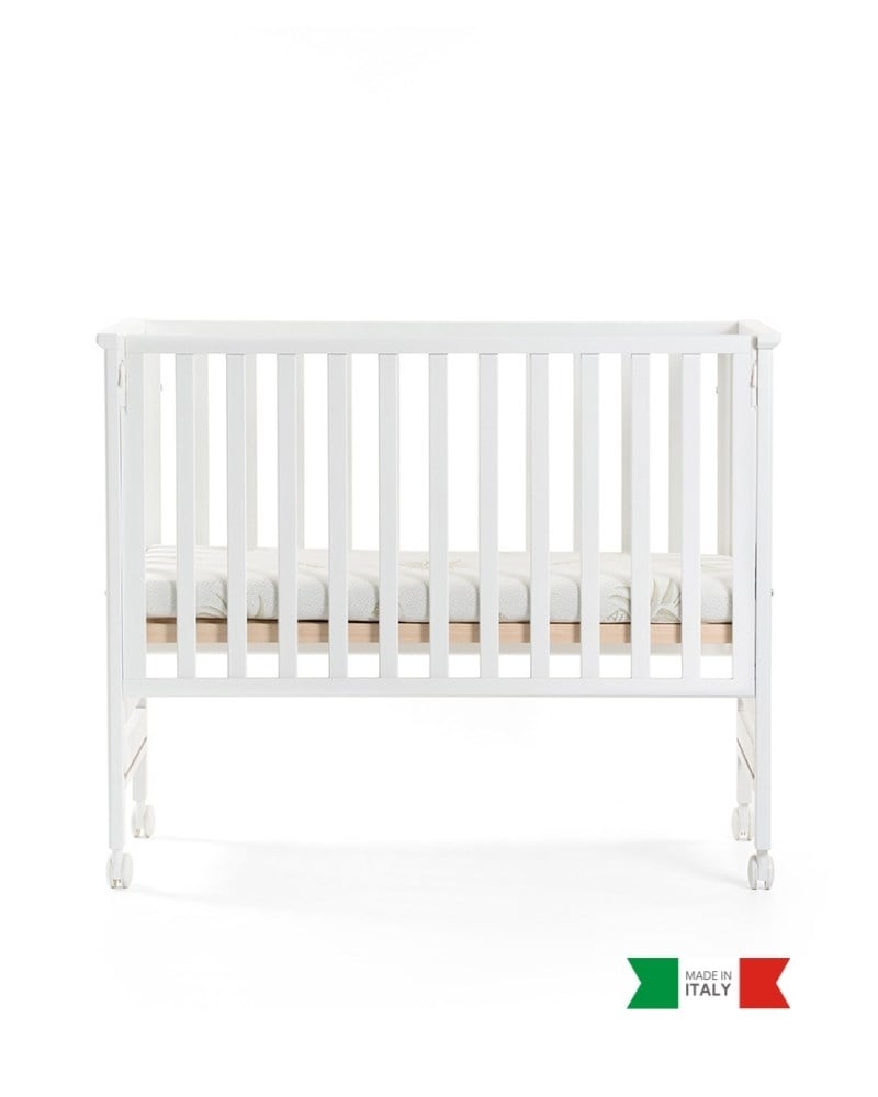 Ahşap Anne Yanı Bebek Beşiği İç Yataklı Contact Beyaz 62.5 x 117 cm