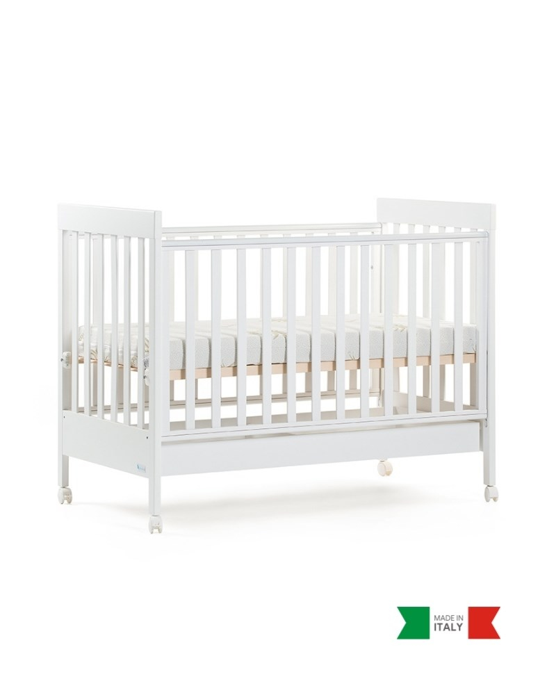 Ahşap Bebek Beşiği İç Yataklı Homi Beyaz 71 x 130 cm