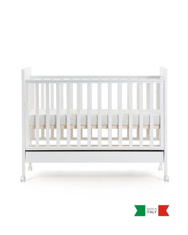 Ahşap Bebek Beşiği İç Yataklı Homi Beyaz 71 x 130 cm