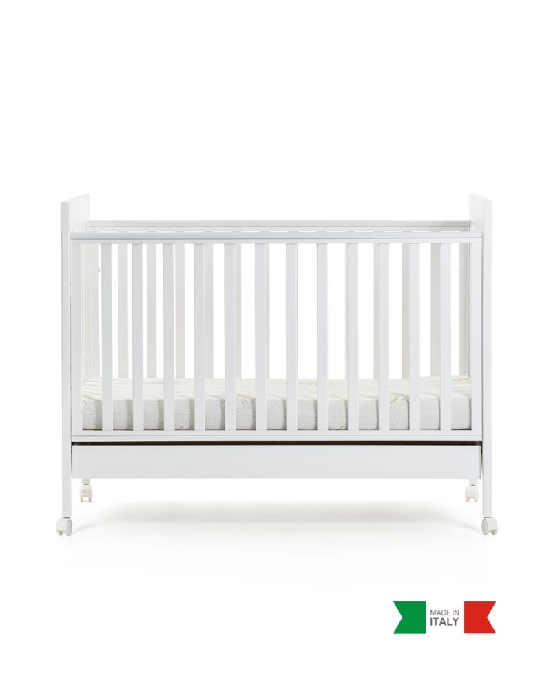 Ahşap Bebek Beşiği İç Yataklı Homi Beyaz 71 x 130 cm