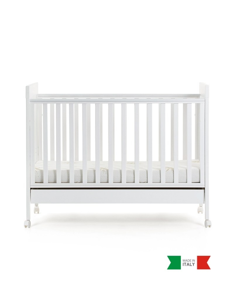 Ahşap Bebek Beşiği İç Yataklı Homi Beyaz 71 x 130 cm