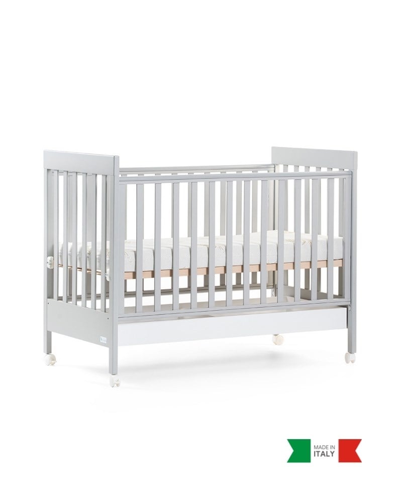 Ahşap Bebek Beşiği İç Yataklı Homi Gri 71 x 130 cm