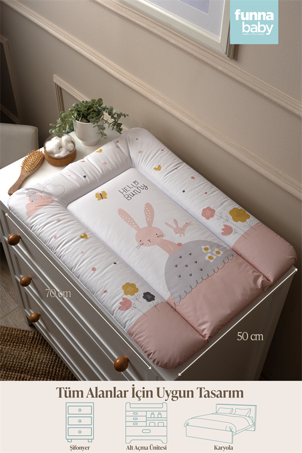 Bebek Altaçma Minderi Klasik Rabbit Pembe 50 x 70 cm