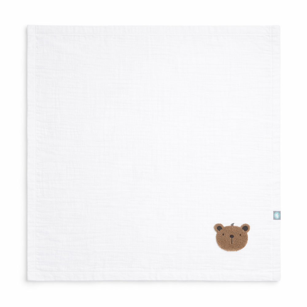 Bebek Battaniyesi Müslin Teddy Beyaz 120 x 120 cm