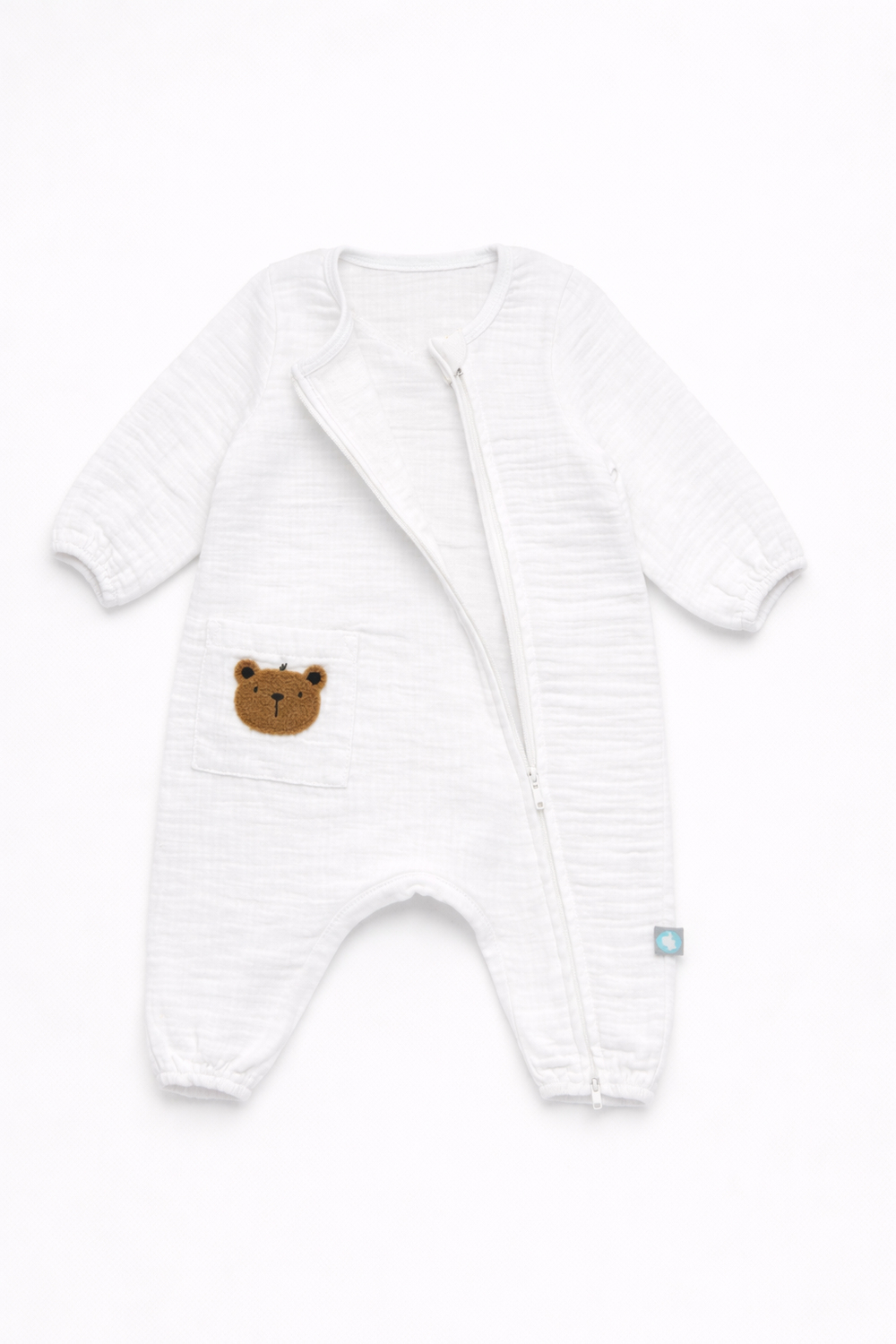 Bebek Tulum Seti Müslin 2li Teddy Beyaz