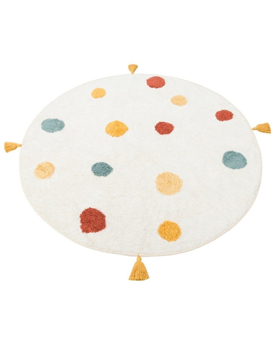 Bebek ve Çocuk Odası Halı Polka Krem 120 cm
