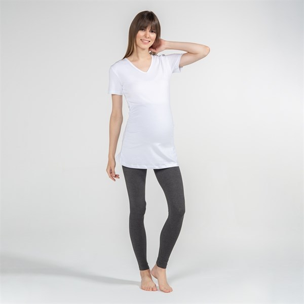 Hamile T-Shirt V Yaka Antonia Beyaz