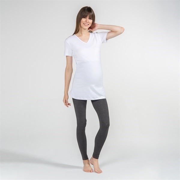 Hamile T-Shirt V Yaka Antonia Beyaz