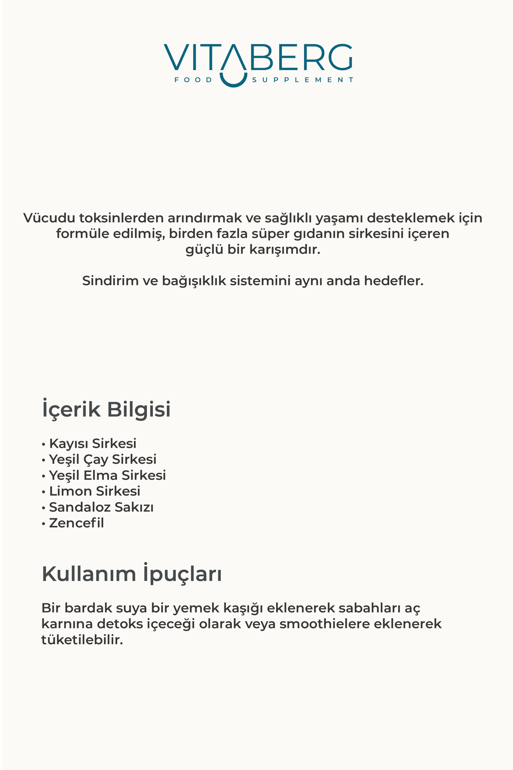 Detoks Sirkesi | Kayısı, Yeşil Çay ve Bitkisel Ekstrakt İçeren Karışım 250 ml