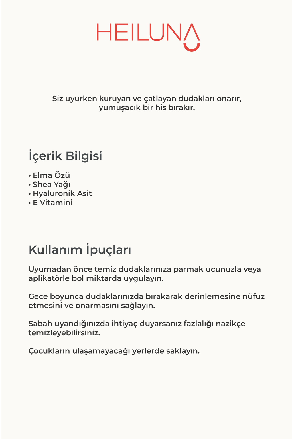 Elma ve Tarçın Özlü  Gece Dudak Maskesi 20g | E Vitamini, Shea Yağı Besleyici Bakım