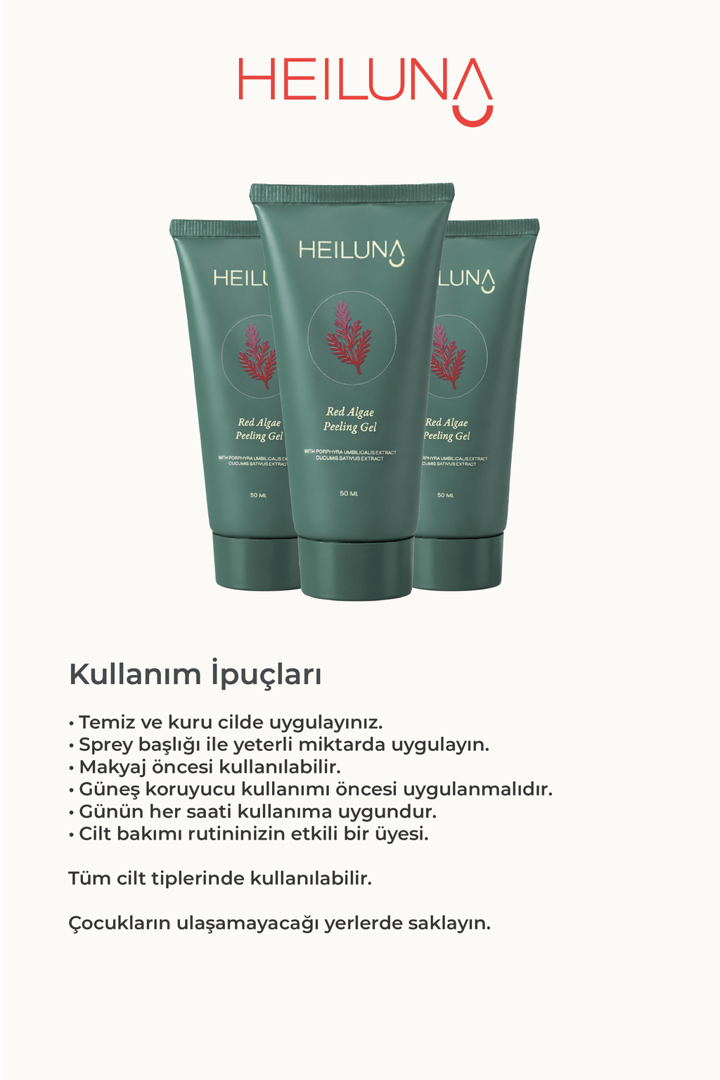Kırmızı Alg Peeling Jel 50 ml | Aloe Vera ve Salatalık Ekstresi İçeren Nazik Arındırıcı