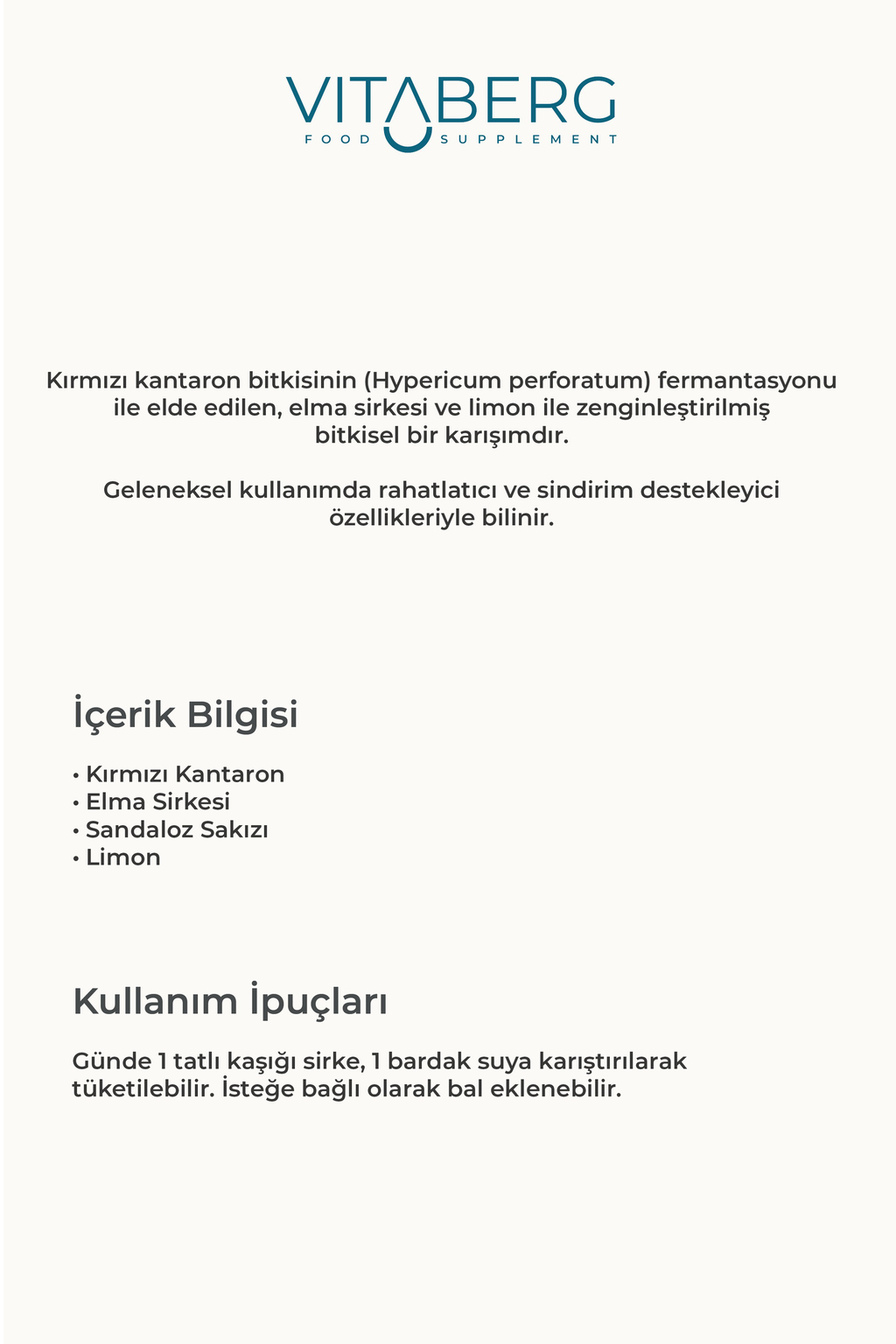 Kırmızı Kantaron Sirkesi  | Elma ve Bitkisel Ekstrakt İçeren Karışım 250 ml