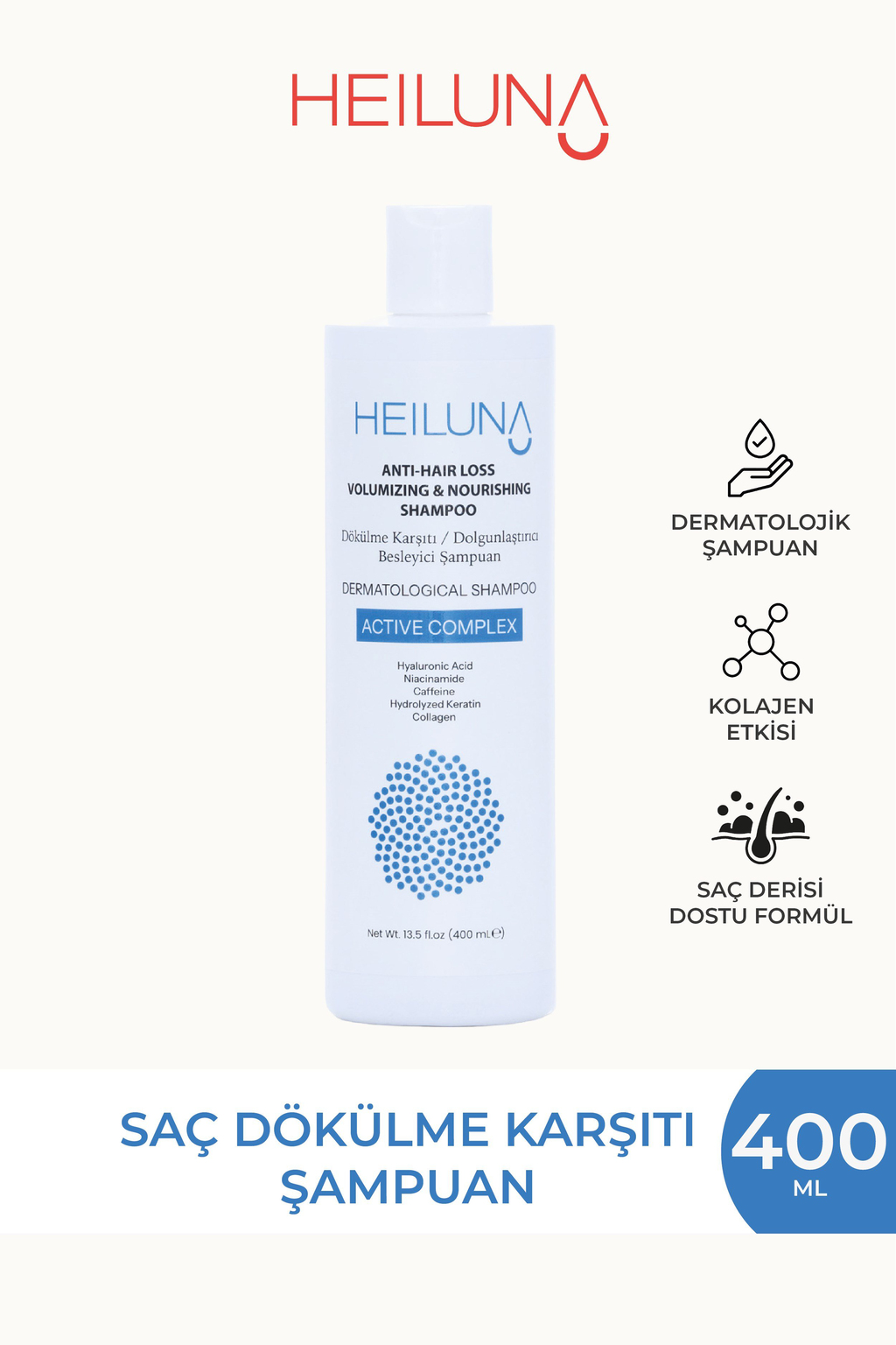 Saç Dökülme Karşıtı Şampuan Kolajen ve Keratin Destekli 400 ml