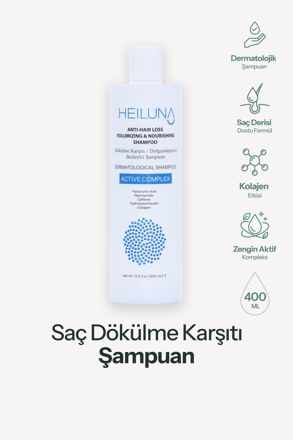 Saç Dökülme Karşıtı Şampuan Kolajen ve Keratin Destekli 400 ml