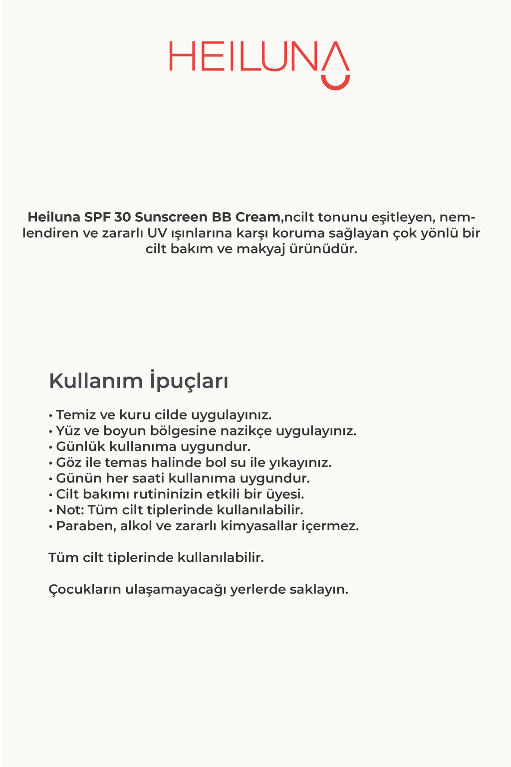 SPF 30 BB Krem 30 ml Light, Niacinamide & Aloe Vera ile Aydınlatıcı, Nemlendirici ve Güneş Koruma