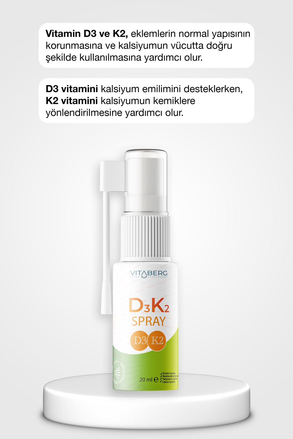 Vitaberg Vitamin D3 K2 Sprey | Günlük Kemik ve Bağışıklık Desteği