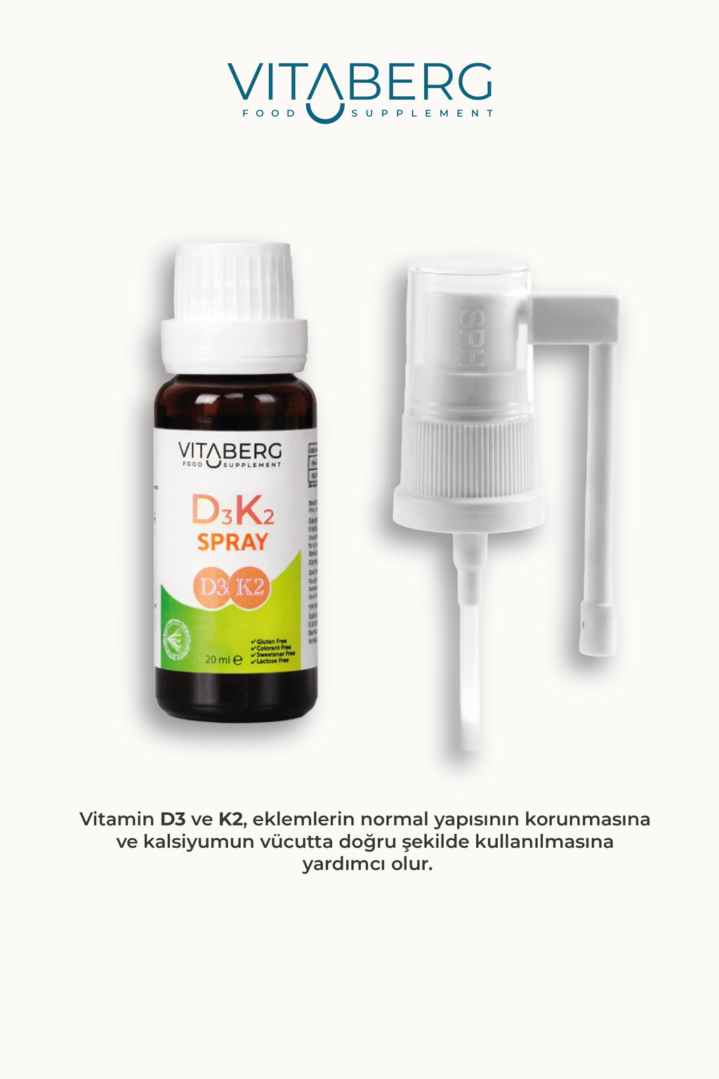 Vitaberg Vitamin D3 K2 Sprey | Günlük Kemik ve Bağışıklık Desteği