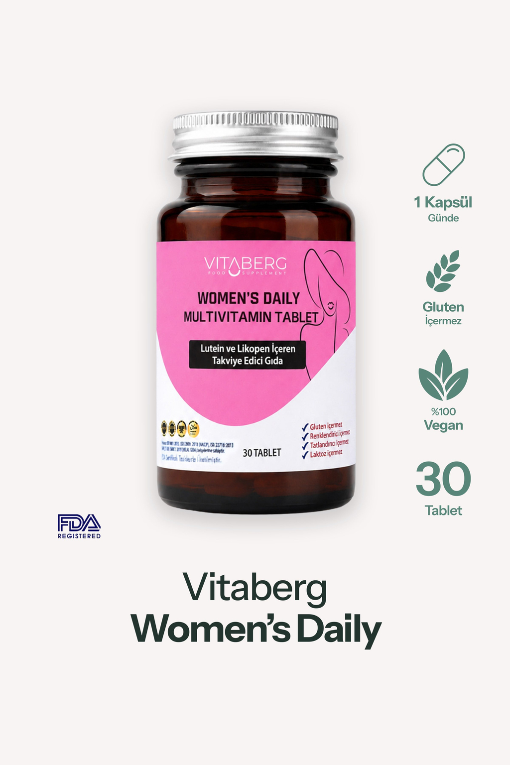 Women’s Daily Multivitamin Tablet | B Vitaminleri, Beta Glukan, Lutein ve Likopen