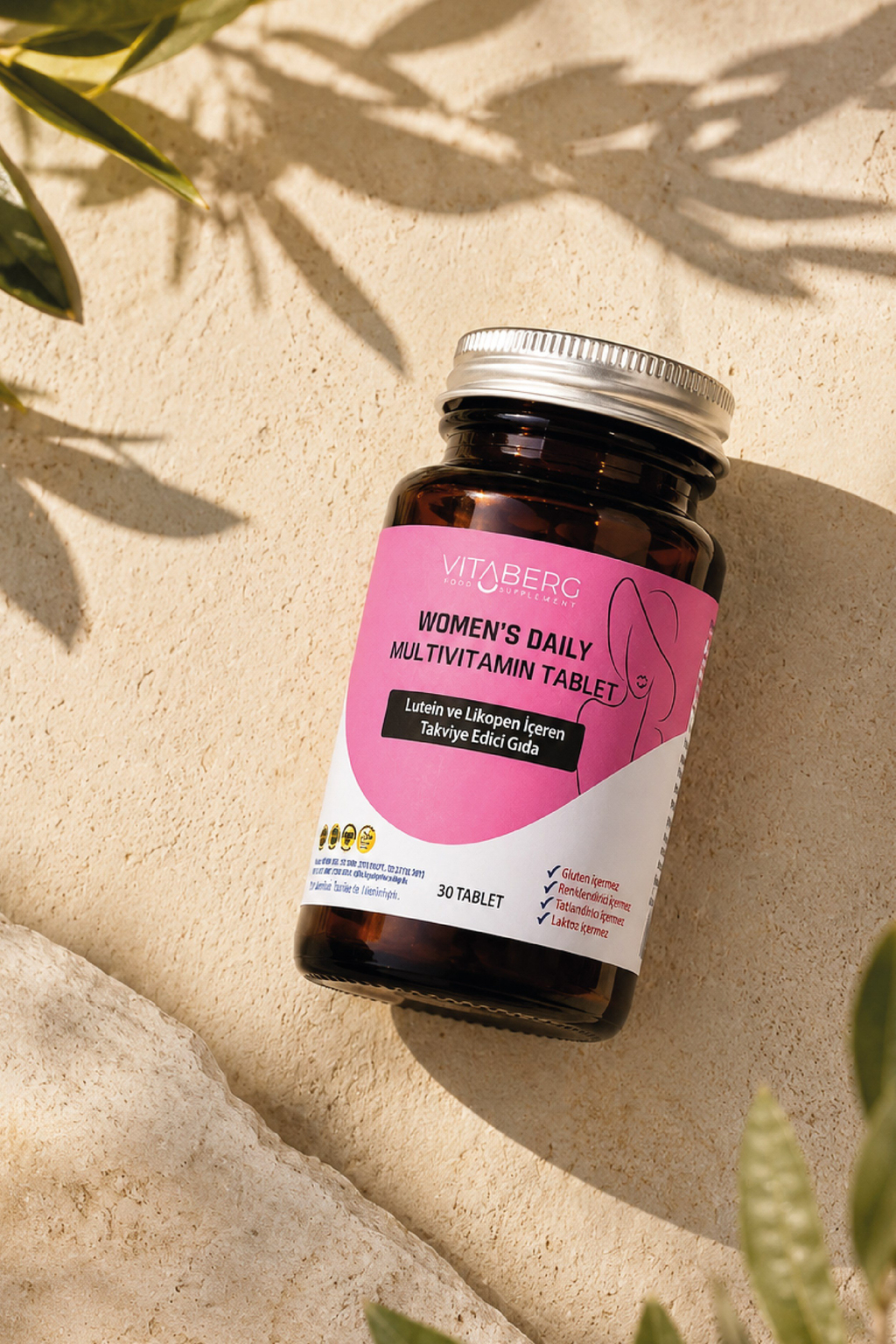 Vitaberg Womens Daily Multivitamin Tablet | B Vitaminleri, Beta Glukan, Lutein ve Likopen