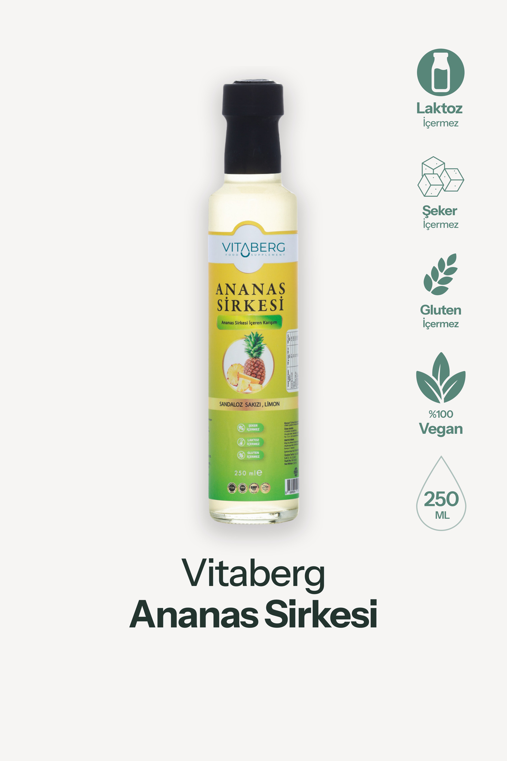 Ananas Sirkesi | Sandaloz Sakızı ve Limon Ekstrakt İçeren Karışım 250 ml