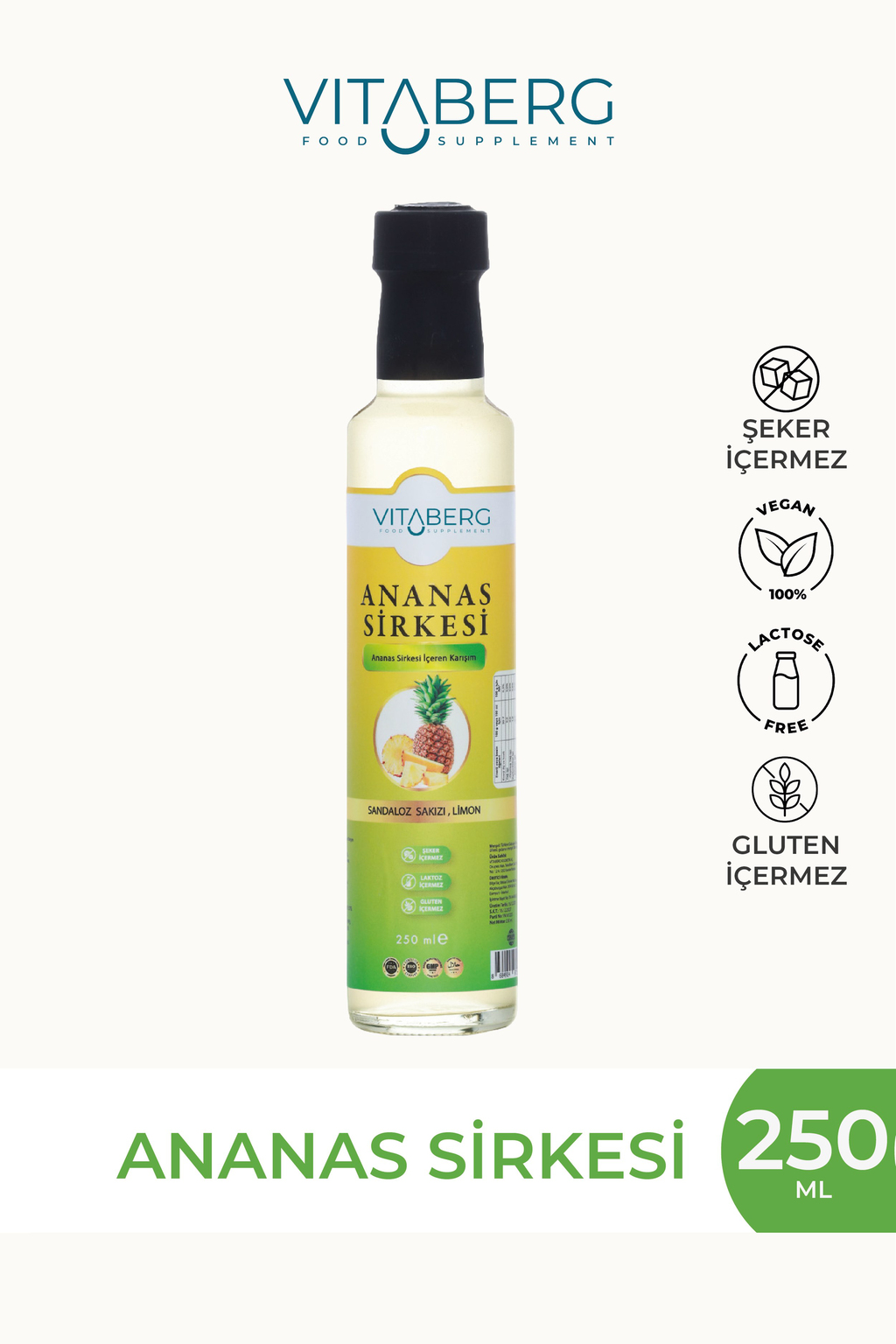 Ananas Sirkesi | Sandaloz Sakızı ve Limon Ekstrakt İçeren Karışım 250 ml