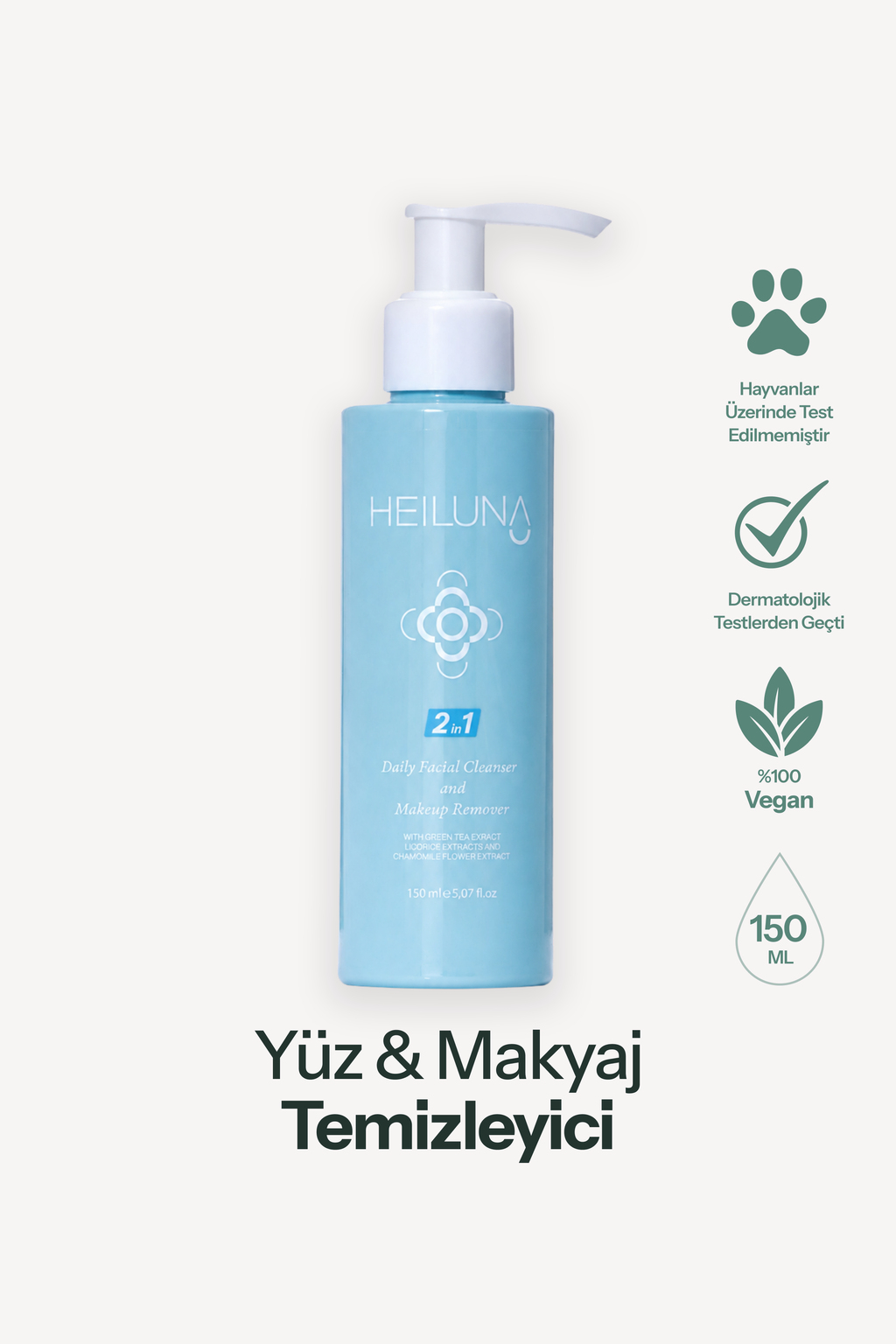Heiluna Çift Etkili Yüz ve Makyaj Temizleyici