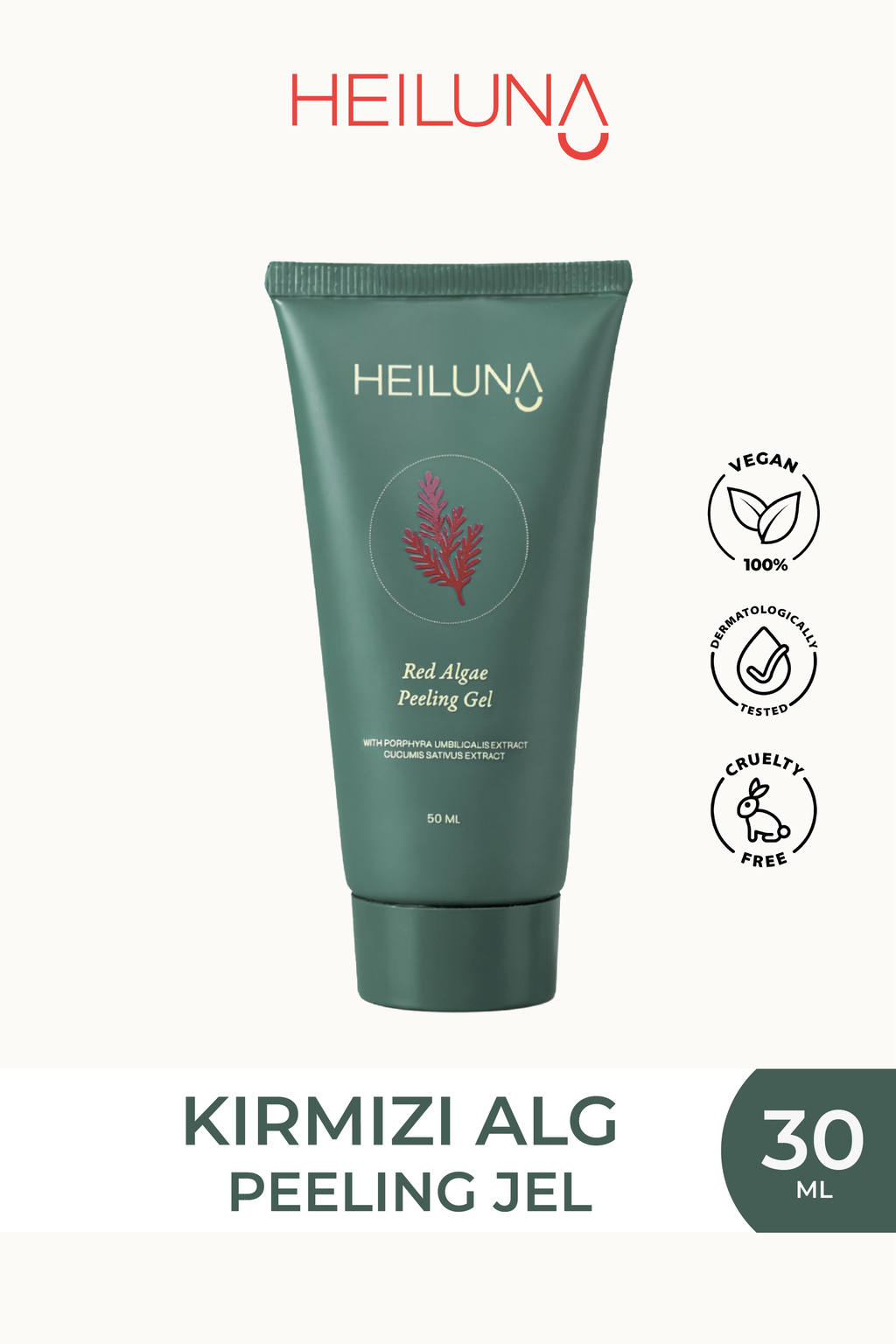 Kırmızı Alg Peeling Jel 50 ml | Aloe Vera ve Salatalık Ekstresi İçeren Nazik Arındırıcı