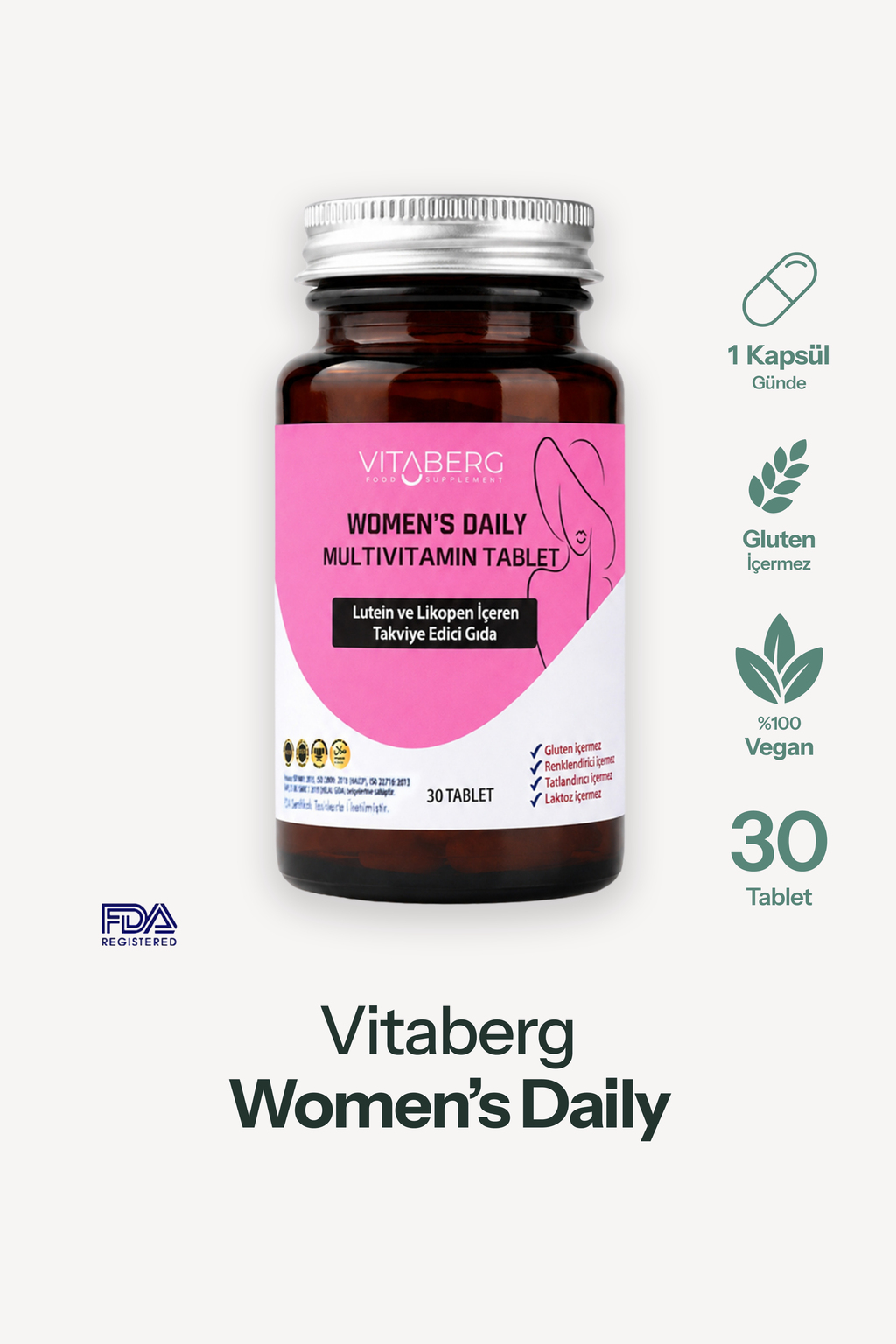Women’s Daily Multivitamin Tablet | B Vitaminleri, Beta Glukan, Lutein ve Likopen